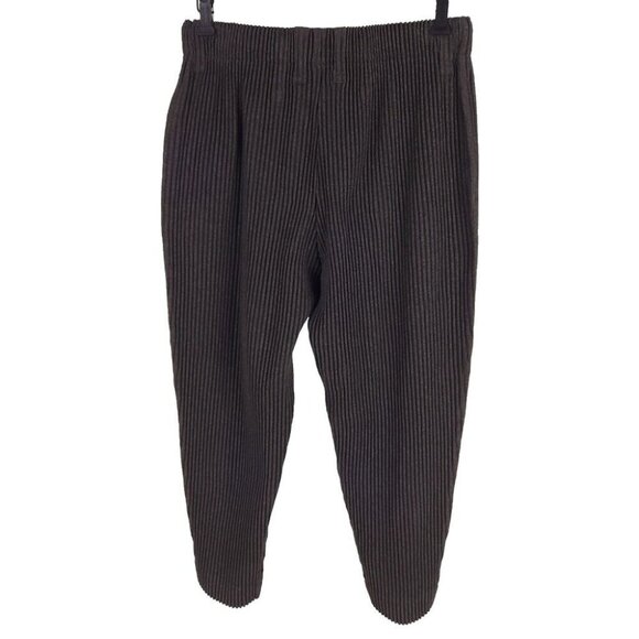 Homme Plisse Issey Miyake Pleated Slim Leg Pant Size 2 S Mens Dark Green $519 - Picture 6 of 14